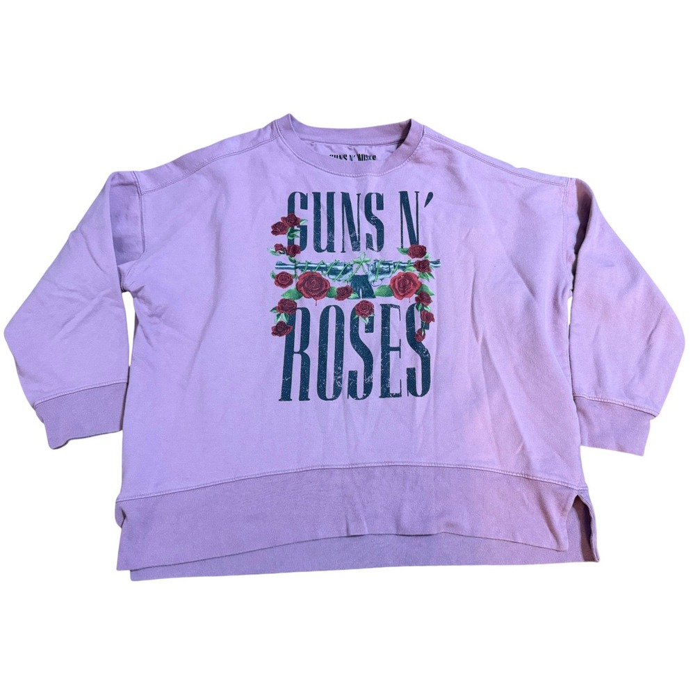 Guns N' Roses Graphic Sweatshirt Pink Mauve Oversized Crewneck Band Merch L - Picture 8 of 9